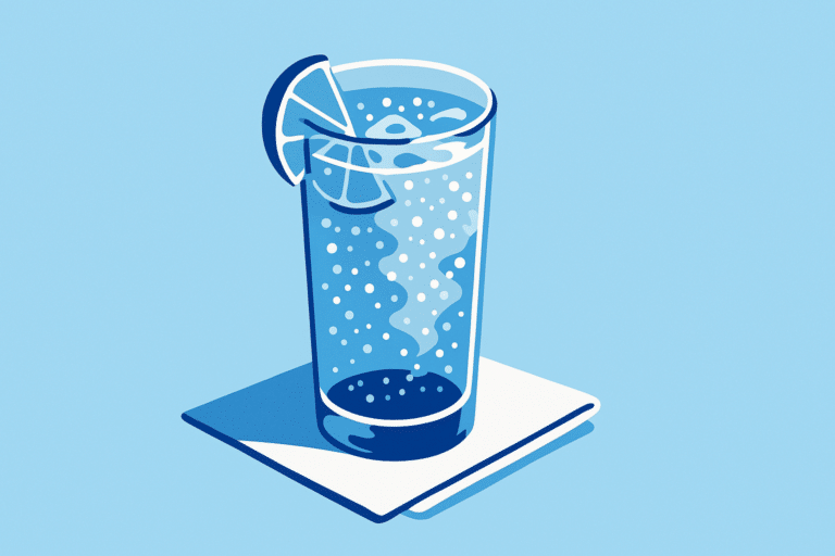 carbonated water in glass
