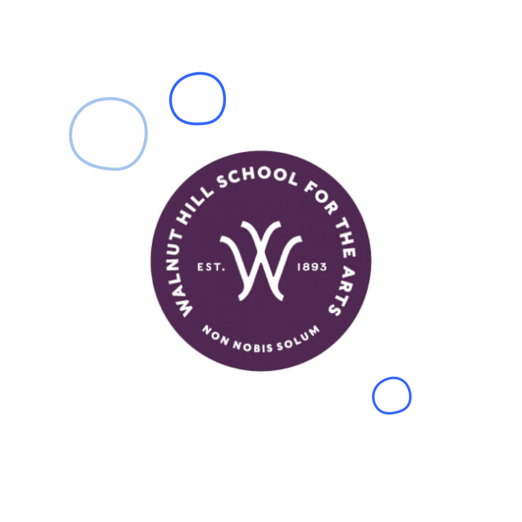 Walnut Hill School logo with bubbles