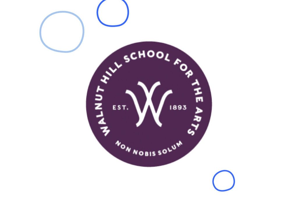 Walnut Hill School logo with bubbles