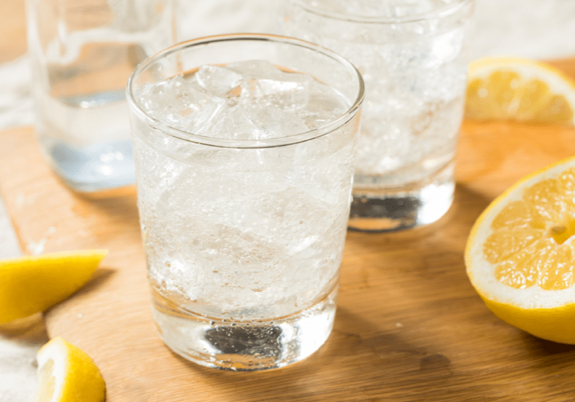 Sparkling water in glass