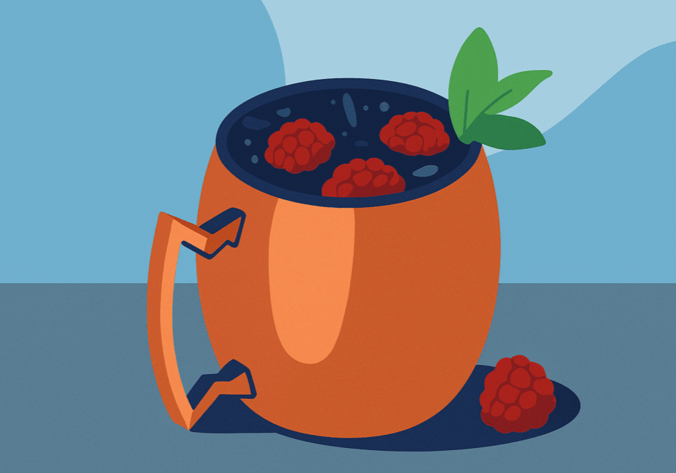 Moscow mule recipe made with raspberry